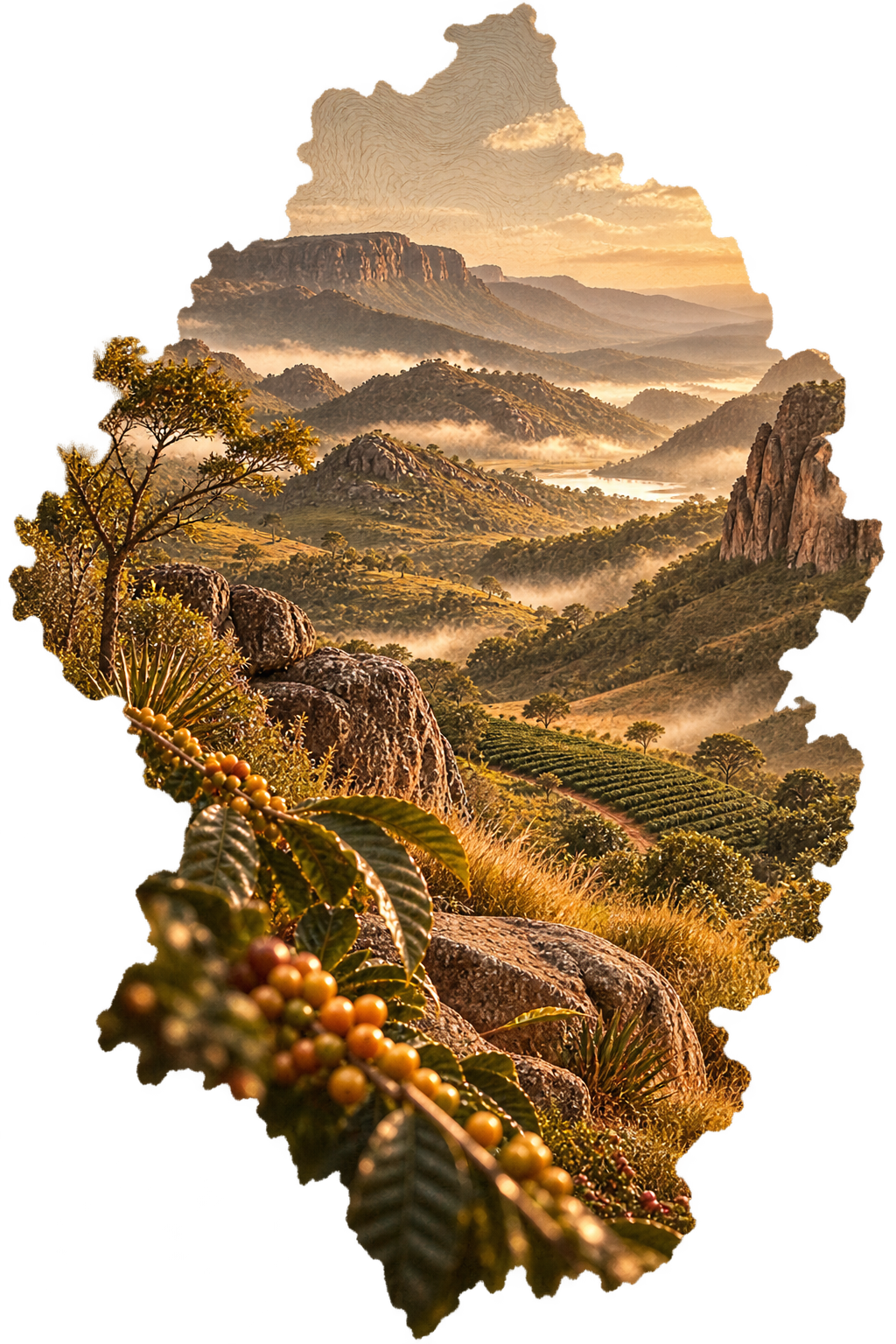 Brazil mountain landscape silhouette background
